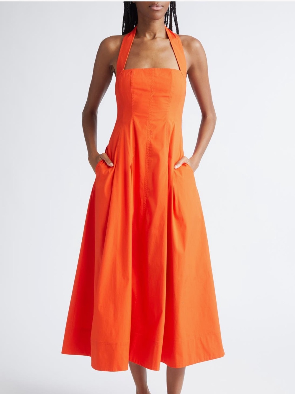 NWT A.L.C. Natalie Dress Size 14 NWT Orange Cotton Midi Retail $595